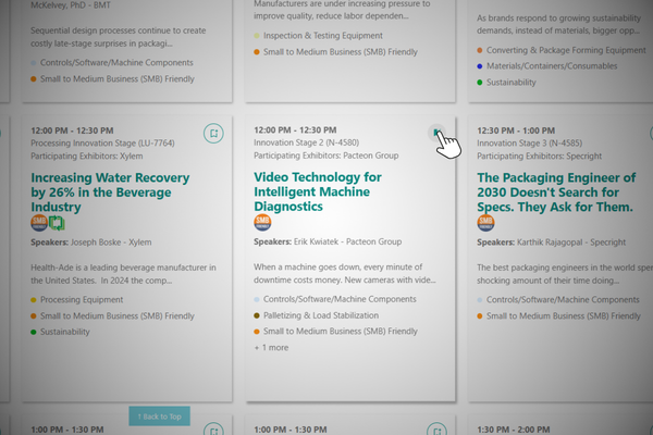 innovation stage schedule